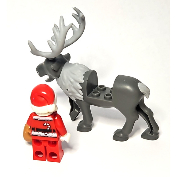 Lego Christmas Minifigure Lot Santa Claus Tree Presents Reindeer Holiday Set - Picture 2 of 3